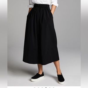 Tibi Smocked Waistband Full Skirt Black size 2